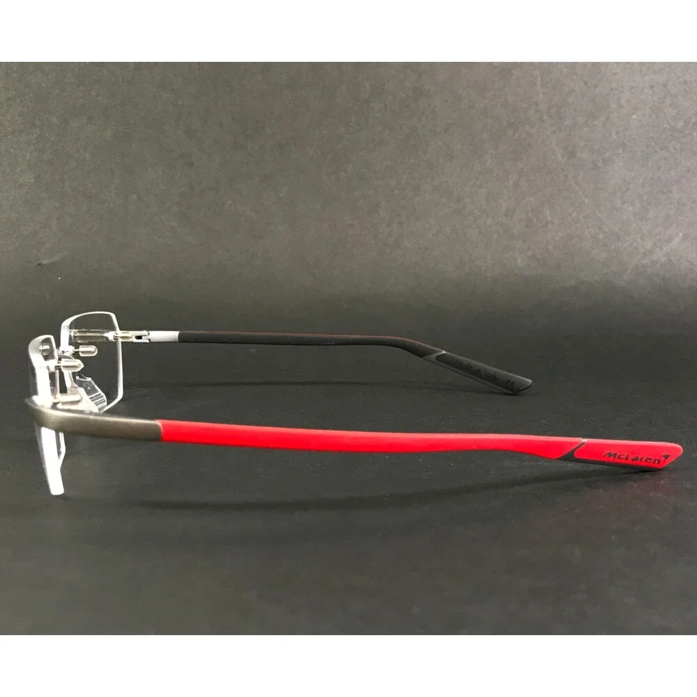 McLaren Eyeglasses Frames ML MS-85 C01 Black Red Rimless Rectangle 53-18-145